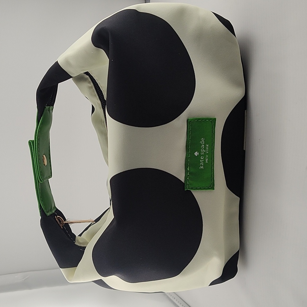 Kate Spade NWOT Black and White Polka Dot Cosmetic Bag Plus Bookmark - Picture 2 of 7